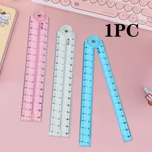 30cm Clear Foldable Ruler, 1 Count Portable Student Drawing Ruler, Measuring Ruler, Learning Supplies, Drawing Tool for School, Office, Gift for Classmates