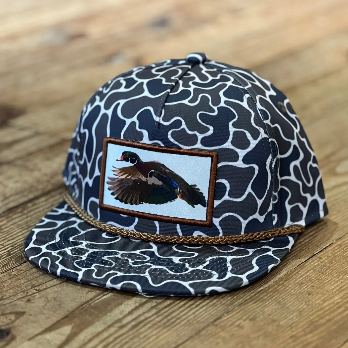 AIX Flying Wood Duck Cypress Camo Rope Hat
