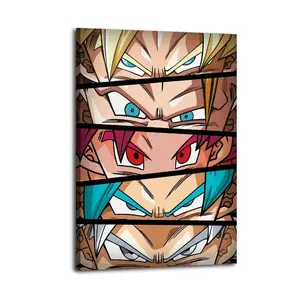 Goku Anime Character Eyes Canvas Painting Oil Painting Wall Art Canvas Poster Decorative Painting Corridor Decoration Home