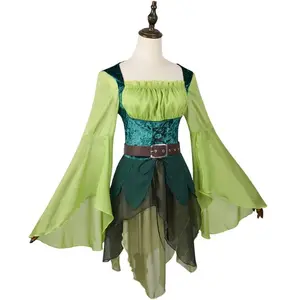 Women's Elf Theme Medieval  Dress Halloween Role Playing Costume Elf Dress Stage Costume