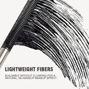 Steel Tube Mascara, Ultra-Slim Spiral Brush for Short Lashes, Smudge-Proof Lengthening Mascara with Natural Fiber, Eyelash Enhancer