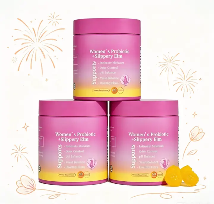 Her Juicy Feminine Probiotics Gummies – Easy Chew Daily Routine Solution Featuring Slippery Elm Bark, Prebiotics & Lactobacillus Complex Delivering Long-Lasting pH Harmony & Dryness Comfort, Hawaiian Pineapple Gummies 60 Counts