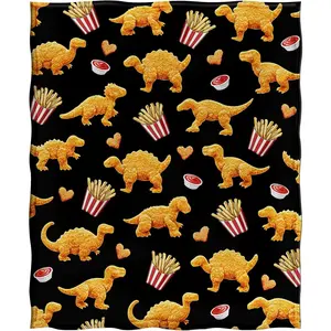 Chicken Nugget Blanket Gifts for Kids Adult, Funny Food Blanket for Boys Girls Teens, Dino Nugget Novelty Throw Blanket, Christmas Birthday Valentines Decor Gifts