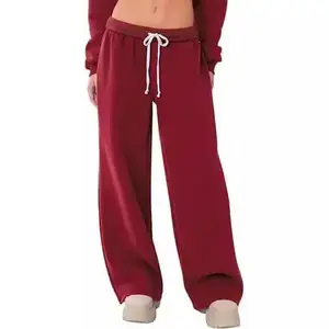 Women’s wide-leg fleece sweatpants, fall 2025, baggy jogger sweatpants with pockets for teen girls, joggers for women