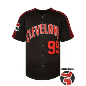 Men's letter and number embroidered button front baseball lightweight jersey, loose and comfortable breathable short sleeved V-neck outdoor sports T-shirt, training men's sportswearRAIMENTRY