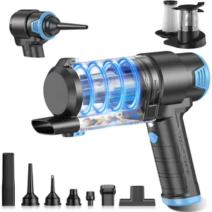 Handheld  Vacuum Cleaner, 16000PA Air Duster & Vacuum Cleaner, 120W High Power Hand Held Vacuum Cordless, Portable Vacuum Rechargeable with Multi-Nozzles & LED Light for , , Pet, Office