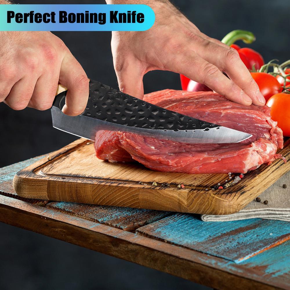 Butcher knife with sheath, Viking knife, full bladed japanese kitchen boning knife, camping, barbecue