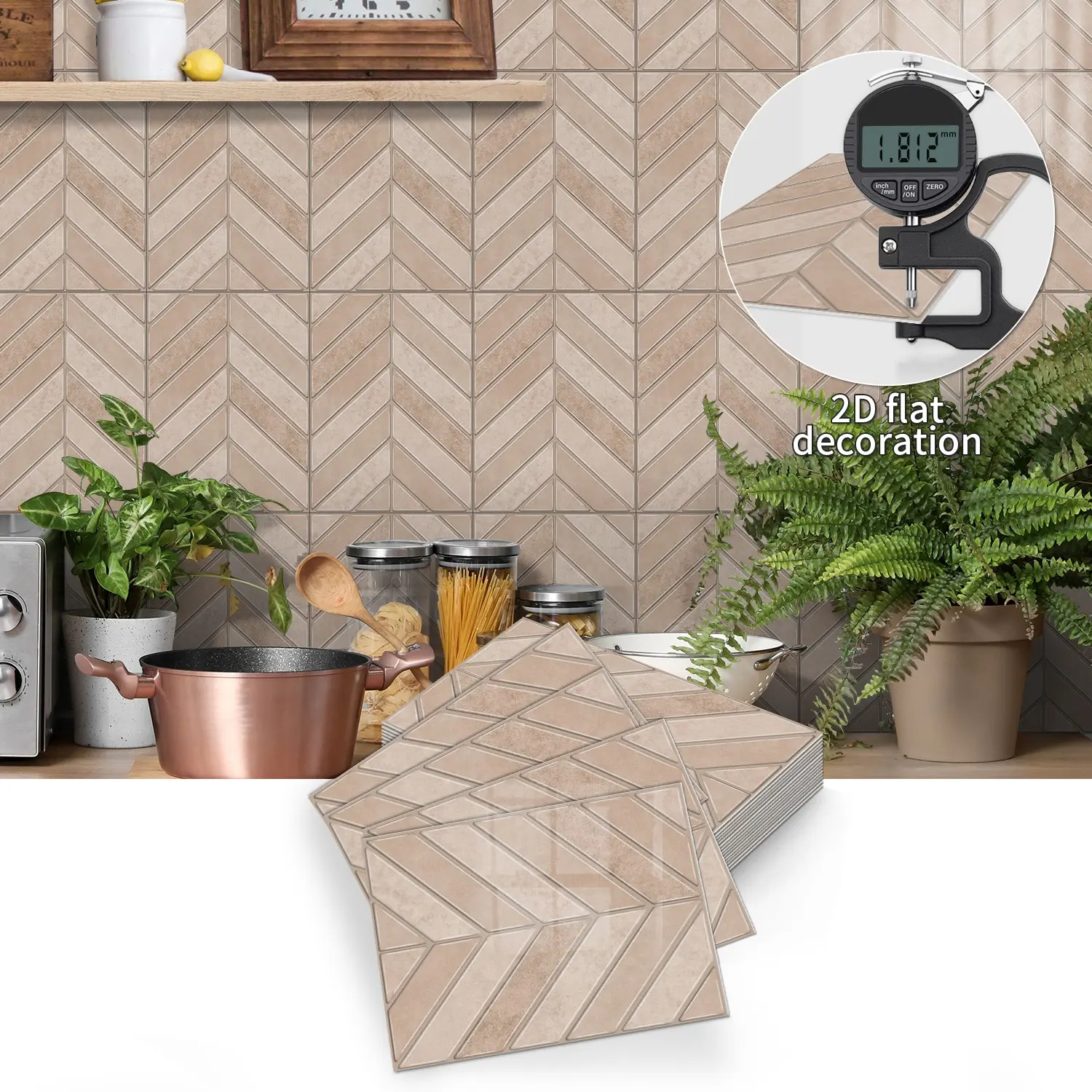 Aadesh Peel-And-Stick Self-Adhesive Tile Wall Decals, Waterproof and Stain-Resistant, Kitchen & Bathroom Splash Guards, Home Decoration, Decorative Stickers