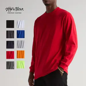SHAKAWEAR Men's Active Long Sleeve T Shirts Lightweight Shaka Wear Longsleeves T Shirt Regular Fit Cotton Tee Casual Crew Neck Cotton
