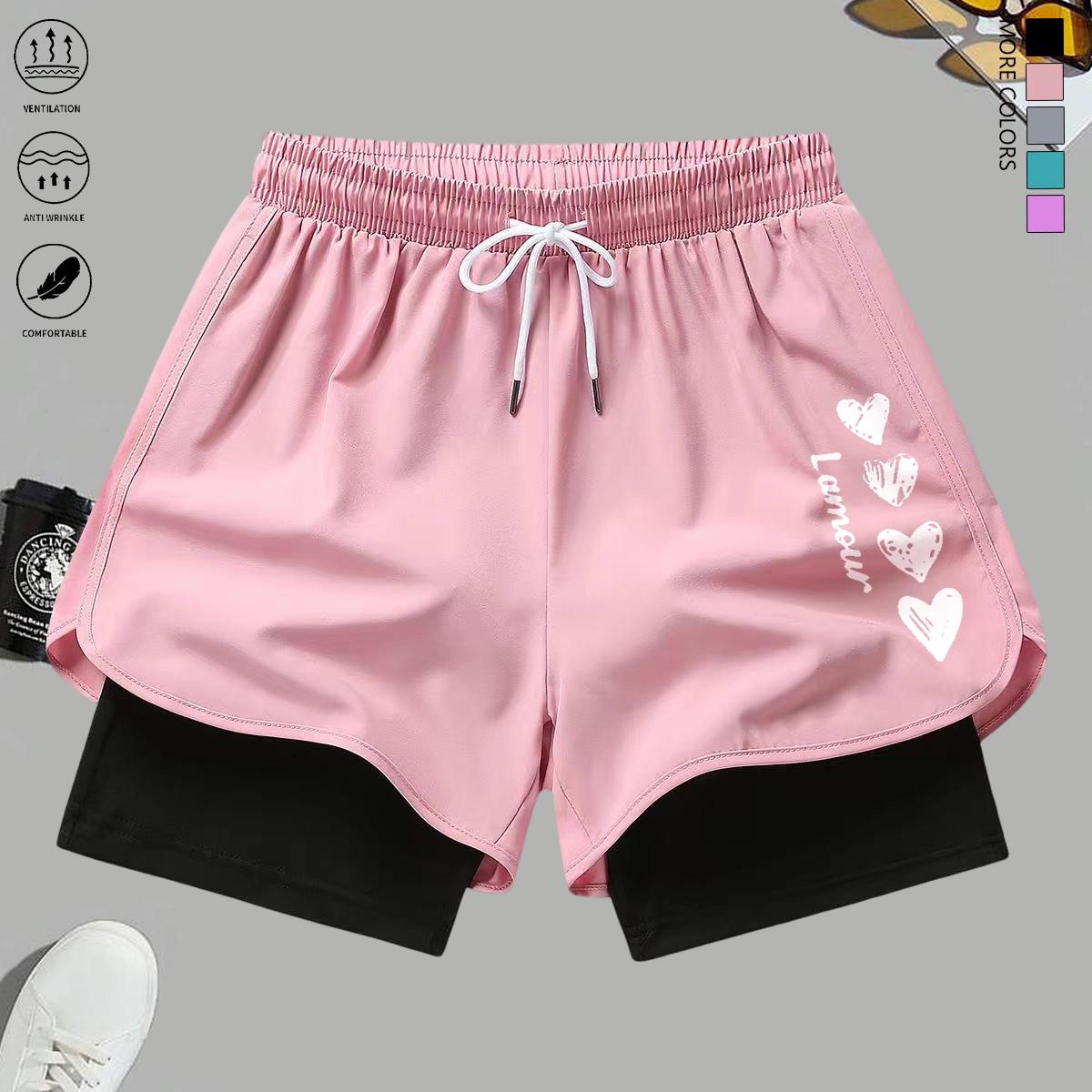 Set of 5 women’s casual fashion shorts featuring drawstring and elastic waistband, adjustable; suitable for outdoor sports, travel/vacations, and home wear—summer women’s shorts. women