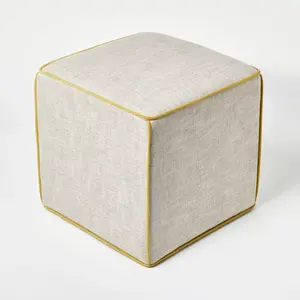 Threshold designed w/Studio McGee Linen Cube Square Ottoman Bedroom Mustard