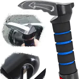 SleekHush Car Door Assist Support Handle, Adjustable U-Shape Latch & Bar, Forged Steel Construction, Anti-Rust Coat, Durable Ergonomic Foam Rubber Grip, Senior Emergency Aid, Blue Black Automotive Accessory for Sports & Outdoor Use