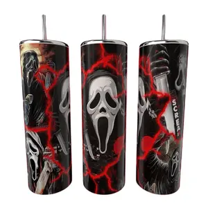 Ghost Face Scream Option 3 20oz Stainless Steel Tumbler Drinkware Flasks