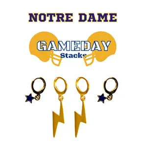 Notre Dame Classic Gameday Earring Stack For Fighting Irish Game Day