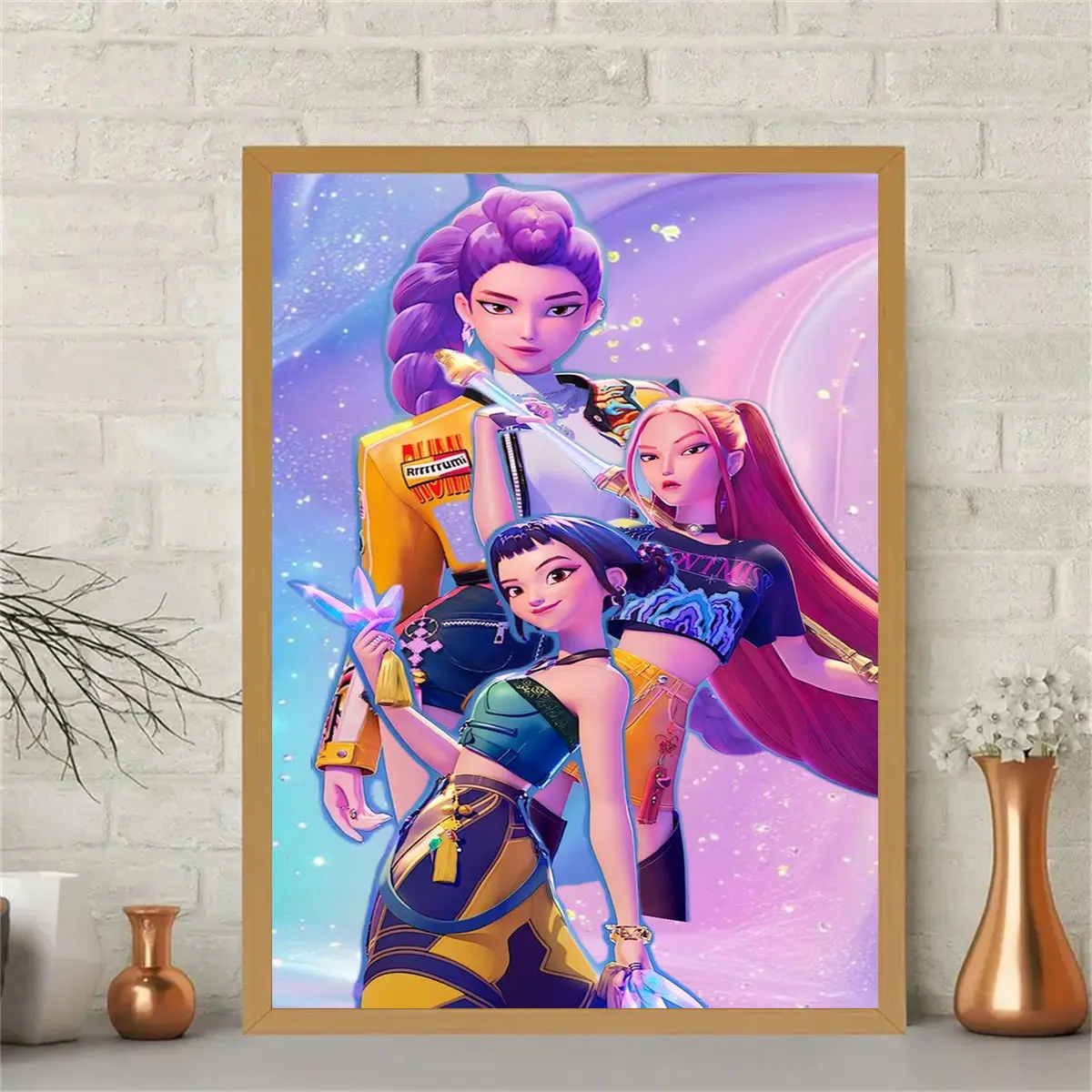 Frameless Huntress Group Fashion Poster, Modern Artistic Wall Art Print, Modern Art Design, Bedroom Study Studio Living Room Decor, Home Decoration Hanging Canvas, Artwork, Wall Picture Decor
