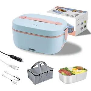 Heating 1.8L Portable Electric Lunch Box for Adults, Portable  Warmer for Office & Travel, 12V/24V  Use, Stainless Steel Heated Meal Container