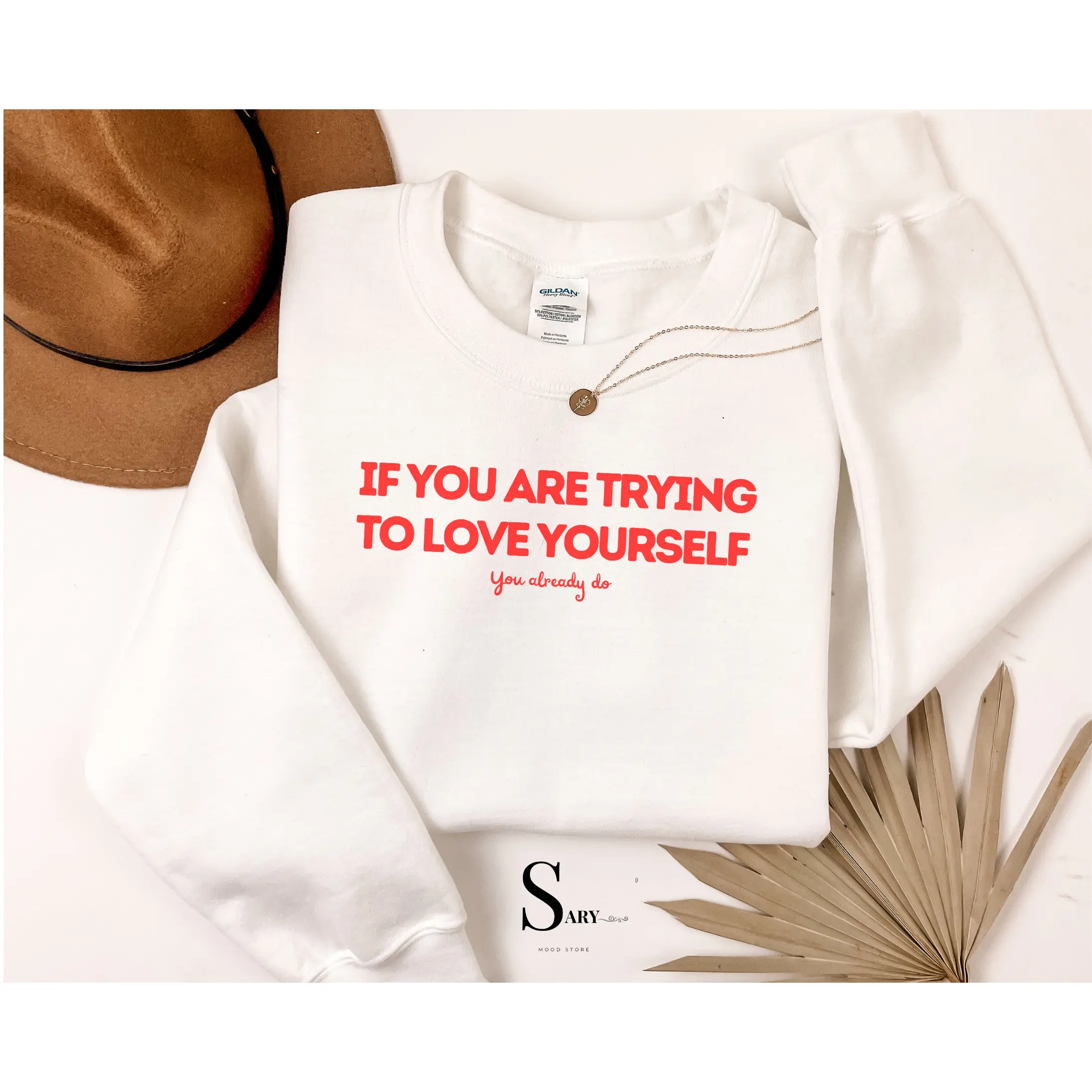 trying to love yourself Crewneck Sweatshirt