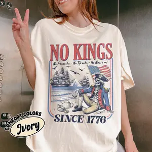 Comfort Colors® Retro No Kings Since 1776 Shirt Rejecting Kings Shirt No Kings In America 8647 Democracy Tee