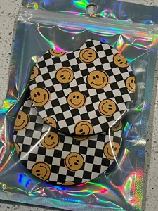 Checkered Smiley Car Coasters