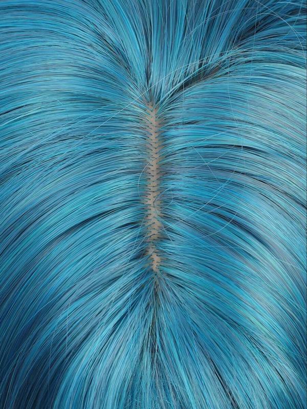 Mermaid Wig Ombre Blue Mixed Lilac, 30 Inch Long Straight Hair, Heat-Resistant Synthetic Wig for Women & Girls Cosplay & Daily Wear