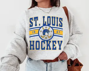 St Louis Blue Vintage St Louis Blue Sweatshirt T-shirt Blues Sweater Blues T-shirt Hockey Fan Shirt Retro St Louis Ice Hockey