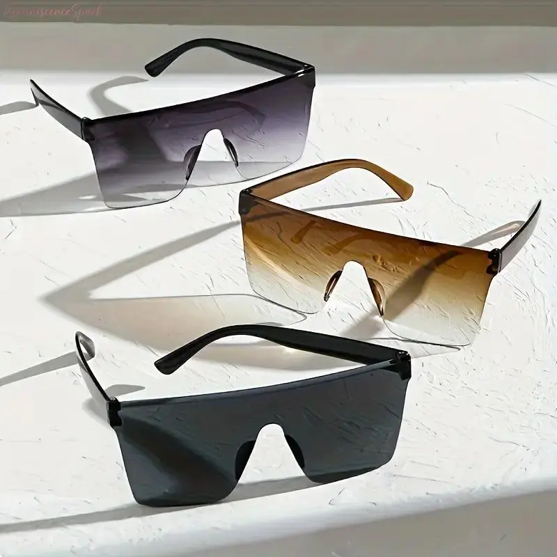 Men's 3-Pack Sleek Streetwear Casual Shades, Premium Polycarbonate Frame & Lens, Anti-Glare Eye Protection, Great Value Durable Eyewear Accessories for Driving, Outdoor Use