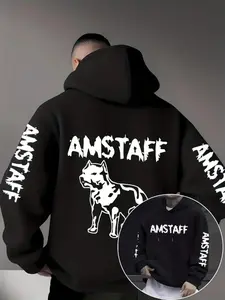 Men's Fall Winter Dark Art Hoodie, Montirex Letter Print, Fashionable and Practical, Casual Daily Wear