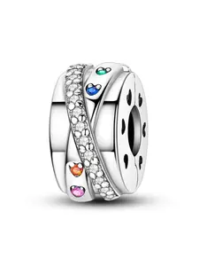 Color Zircon Heart Cross Line Bracelet DIY Accessory Clamp, Casual Style, All Seasons, No Choking Hazard, Other Fabric Categories, Casual Trendy Jewelry