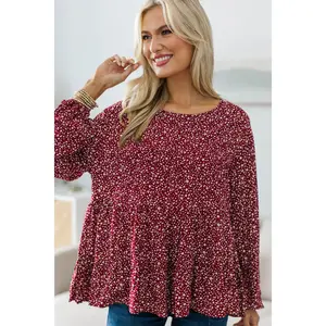 NURSING COLLECTION: Feeling Blessed Red Ditsy Floral Tunic