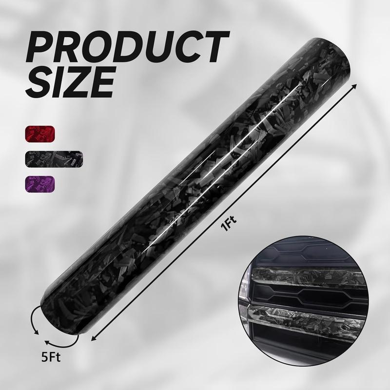 Forged Gloss Carbon Fiber Black Vinyl Wrap Roll Air Release Sticker Sheet Film DIY Decal Car Auto Vehicle Morotcycle Self Adhesive