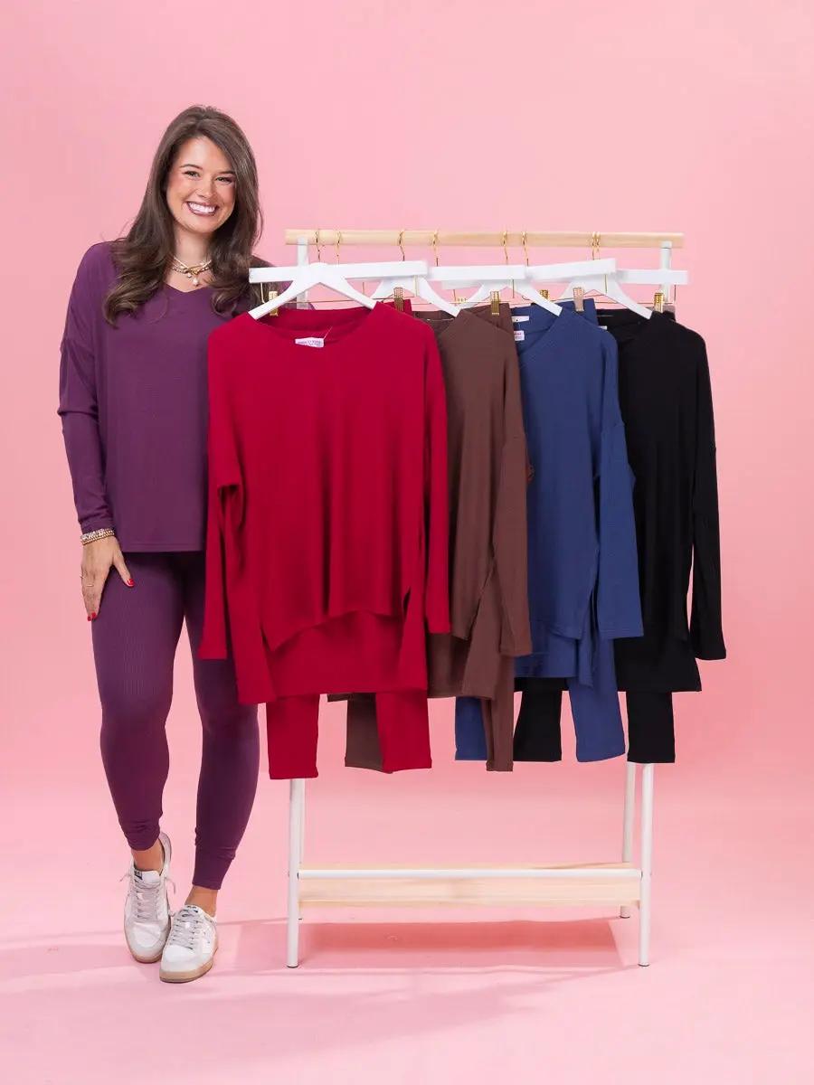 Dreamy Rib Tunic & Legging Set by DD Design | S-3XL