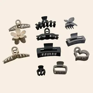 11Pack Large Claw Clips for Women Thick Hair, Strong Hold Matte Non-Slip Hair Clips, Multi-Style Jaw Clips for Long, Curly & Straight Hair, Neutral & Black Hair Accessories