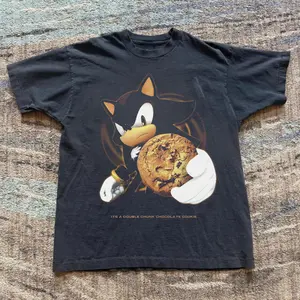 Its A Double Chunk Choolate Cookie T-Shirt, Shadow the Hedgehog Shirt, Unisex Vintage Graphic Tees Gothic Grunge Y2K Emo Scene Amity Affliction Style Clothes Men Women Streetwear