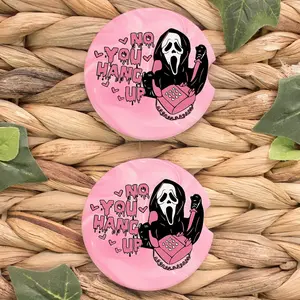 2 count Funny  Ghost  Cup Holder Coaster - Cute Ceramic Cup Holder for Halloween Day, Halloween -  Skull Automotive Spooky Accessories