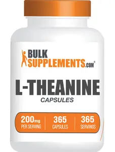 BulkSupplements - L-Theanine Capsules - Heart Health - Cognitive Support - 365 Capsules - 200mg per Serving BulkSupplements - L-Theanine Capsules - Heart Health - Cognitive Support - 365 Capsules - 200mg per Serving