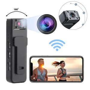 Wireless Vlog Body Camera With 32G TF Card, 1080P Camcorder,  Audio and Video Recording, Wearable Body Cam with Night-Vision & 180° Rotation Lens, Portable Sport DV Camcorder for Outdoor Sport Skiing Cycling Hiking PoliceDelivery Cycling（No APP）