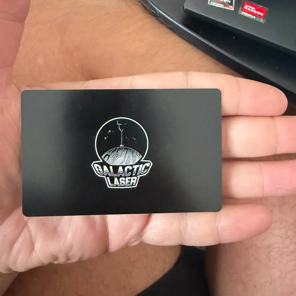 100 Metal Business Cards | Custom Engraved Thin 0.4mm Black Anodized Aluminum with Your Logo and QR Code