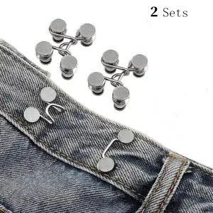 Jeans Button Tightener Set. 2 Sets Handmade Jeans Button Pins, Easy To Install Waist Tightener Button for Indoor & Outdoor, Accessories for Women