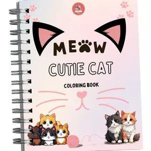 VSJ Meow Cutie Cat Adult Coloring Book -Perfect Gift for Cat Lovers