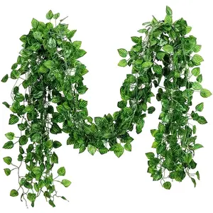 12pcs Simulation Vines for Room Decoration, Artificial Ivy Wreaths with Clips, Flowers Hanging Plants, Home Garden Wall Wedding Decor