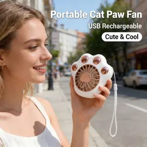Portable Cute Cat Paw Fan, 3-Speed Adjustable, USB Charging, Compact Mini Fan, Essential for Home and Outdoor, Perfect Gift for Kids