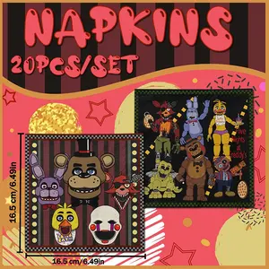 Spooky Bear Character Party Napkins, Horror Game Night Themed Beverage Napkins, Disposable Paper Napkins for Kids Birthday, 16/32pcs