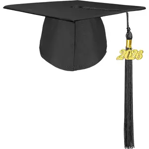 Unisex Adult Graduation Cap with 2026 and 2025 Tassel Year Charm for High School & Bachelor Master