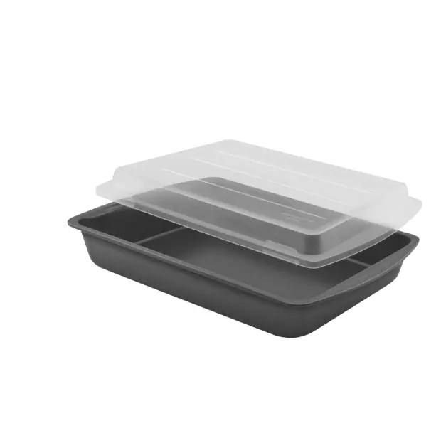 Nonstick 9" x 13" Cake Pan with Plastic Lid - Durable Design for Easy Baking and Cooking