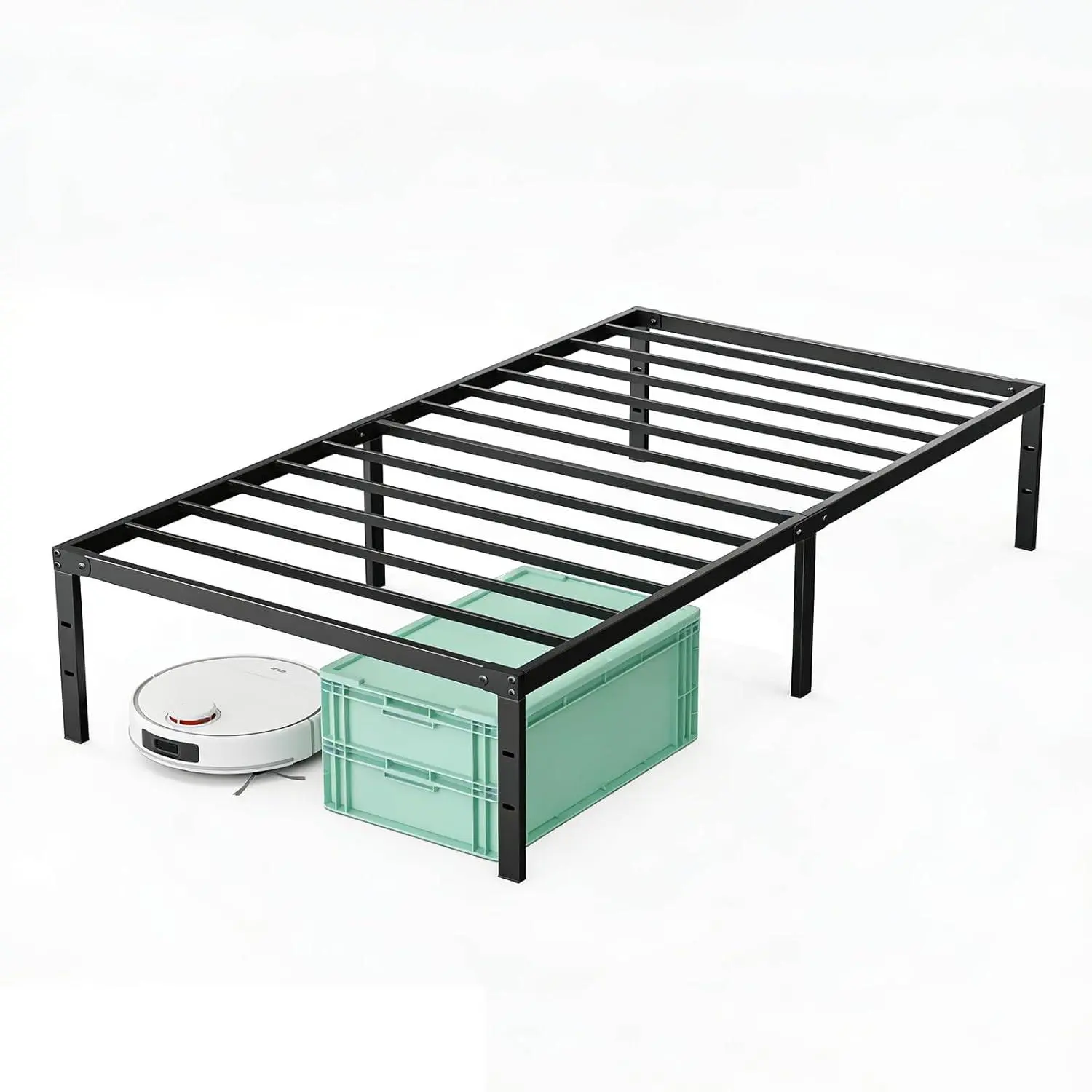 12 Inch Platform Bed Frame Twin/Twin XL/Full/Queen/King Size, Heavy Duty Metal Bed Frame with Steel Slats Support, Noise-Free Mattress Foundation with Underbed Storage, No Box Spring Needed
