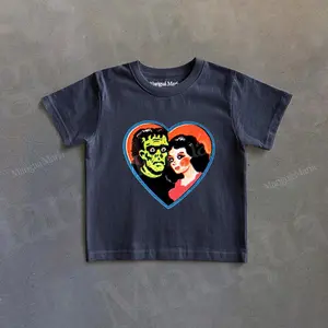 [Sale Up To 40%] Vintage Frankenstein Monster Graphic Baby Tee, Vintage Dark Fantasy Tshirt, 90s Style Baby Tee, Halloween Toddler Shirt