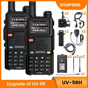 BAOFENG Radio 5RH 10W Max Power Long Range Two Way GMRS Radio, Rechargeable Long Range Ham Radio with 771 Upgraded Antenna Speaker Mic NOAA Weather Alert USB-C Charging Programming Cable, Perfect for Camping Hunting Road Trips, Audio