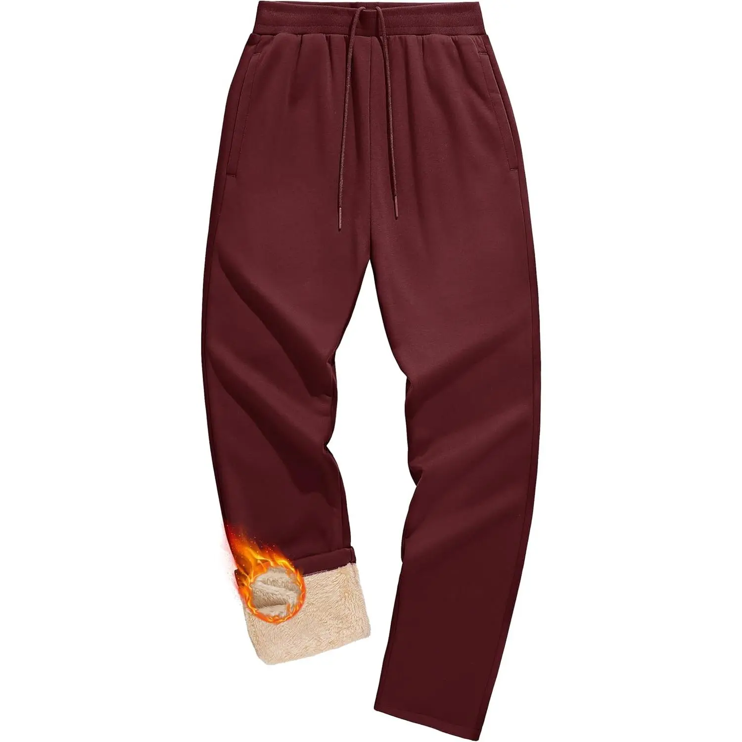 Men's Winter Fleece Pants Sherpa Lined Sweatpants with Pockets Drawstring Lounge Running Athletic Warm Pants