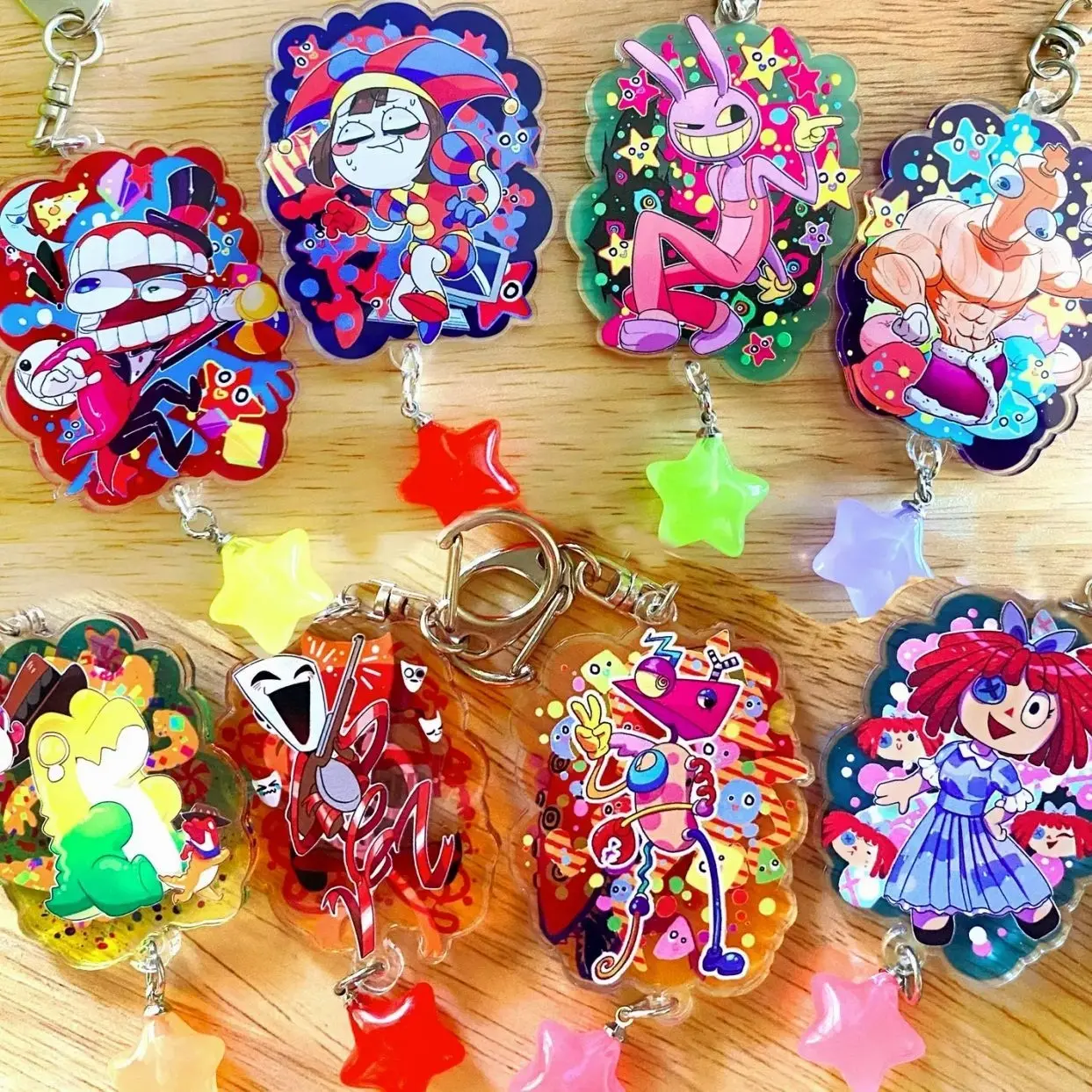 TADC keychains + STICKERS Amazing Digital Circus Fan-made acrylic charms Pomni Ragatha Jax Caine Kinger Zooble Gangle Gummigoo anime chibi