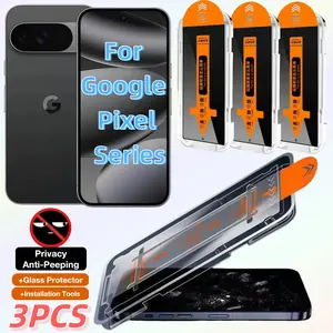 3-Pack Privacy Tempered Glass Screen Protector for Google Pixel Series, Ultra-Clear Anti-Scratch Film, Easy Install & Bubble-Free Design